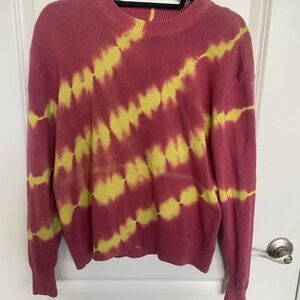 Urban Outfitters Pink and Yellow Tie-Dye Sweater